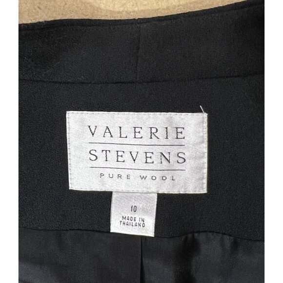 Valerie Stevens Women Wool Blazer Jacket Size 10 Black Buttons - Picture 5 of 10